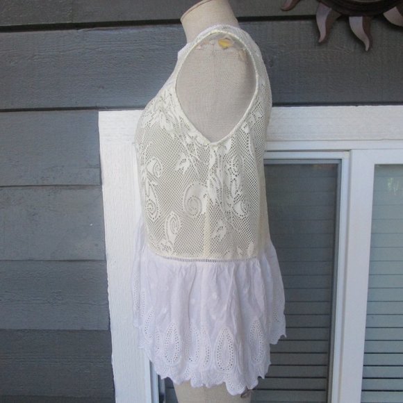 Umgee womens cottagecore mesh lace peplum top sz M - Picture 8 of 9